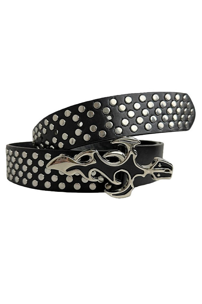 Street Punk Flame Studded Belt