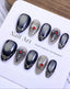 Dark Gothic Red Rhinestone Press On Nails