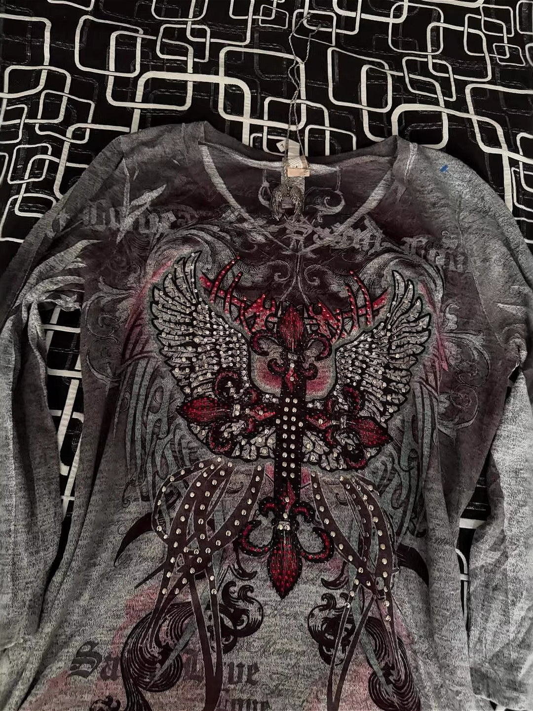 Dark Gothic Rhinestone T-Shirt Secondary image