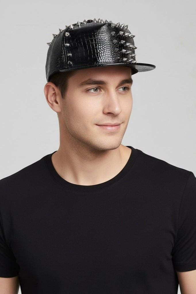 Punk Rivet Crocodile Print  Hat Secondary image