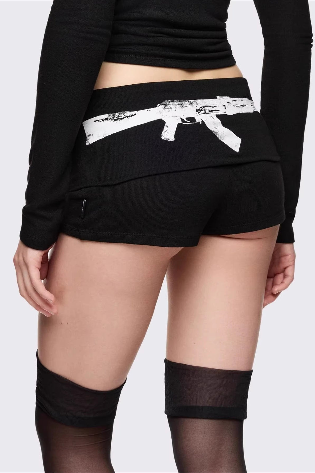 Script Front Graphic Print Shorts