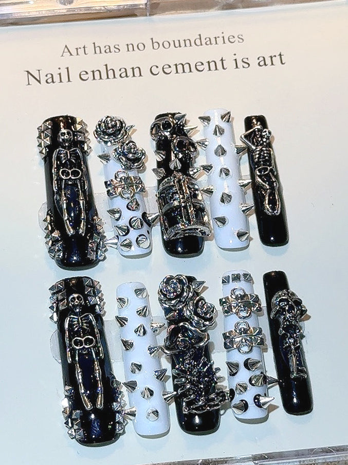 Punk Dark Rivet Press On Nails