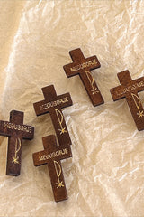Wooden Cross Hair Accs
