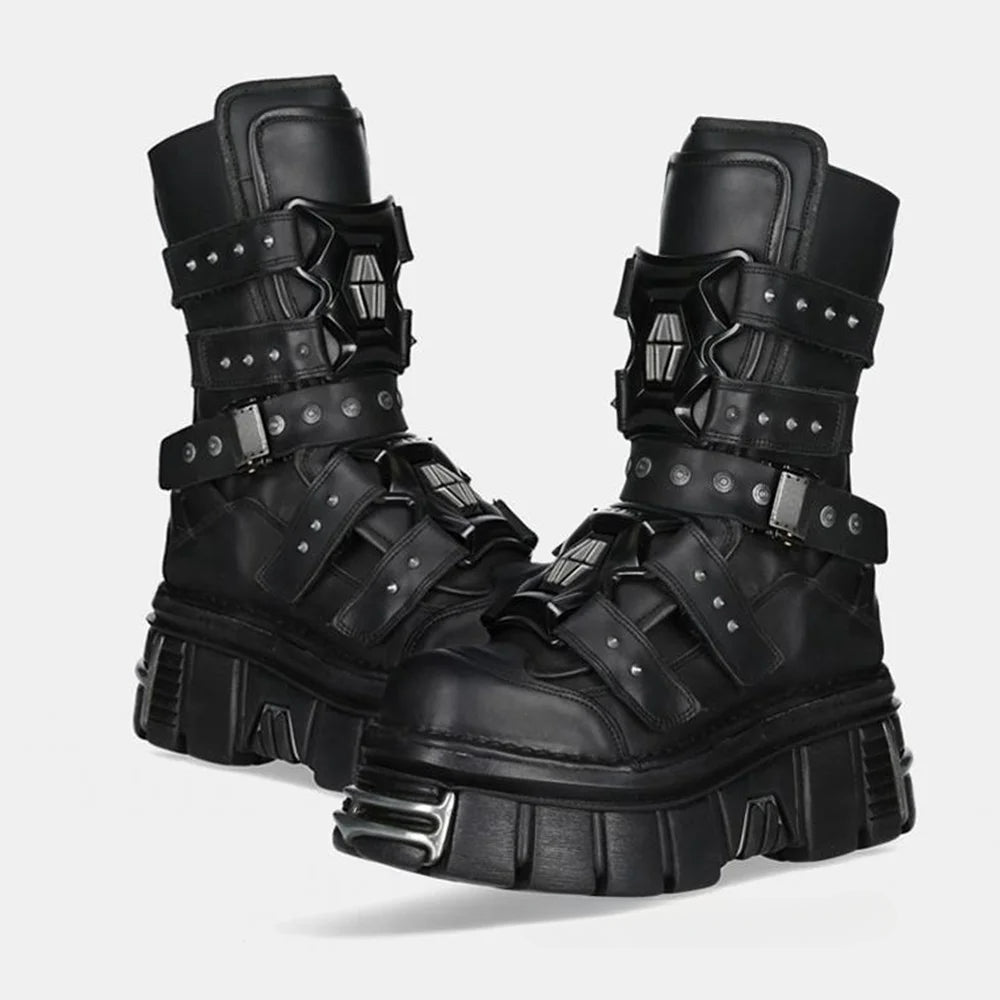 Metal Rivet Punk Gothic Motorcycle Boot Secondary image