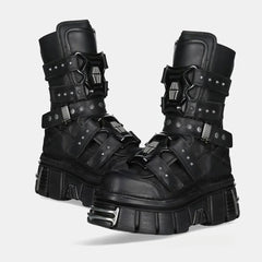 Metal Rivet Punk Gothic Motorcycle Boot