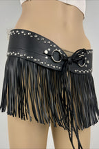 Y2K Elastic Tassel Studded Belt