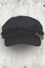 Babe Lace Trim Baseball Beret Hat