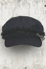 Babe Lace Trim Baseball Beret Hat