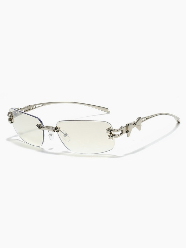 Y2K Star Rhinestone Rimless Glasses