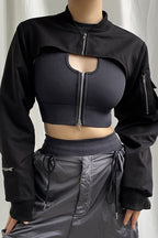 Ultra Cropped Utility Zip Jackets