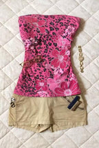 Pink Leopard Floral Tube Top