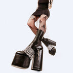 Black Platform Chunky Gothic Ankle Boot