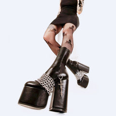 Black Platform Chunky Gothic Ankle Boot