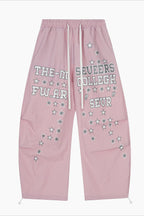 Y2K Street Letter & Broken Star Print Scimitar Pants