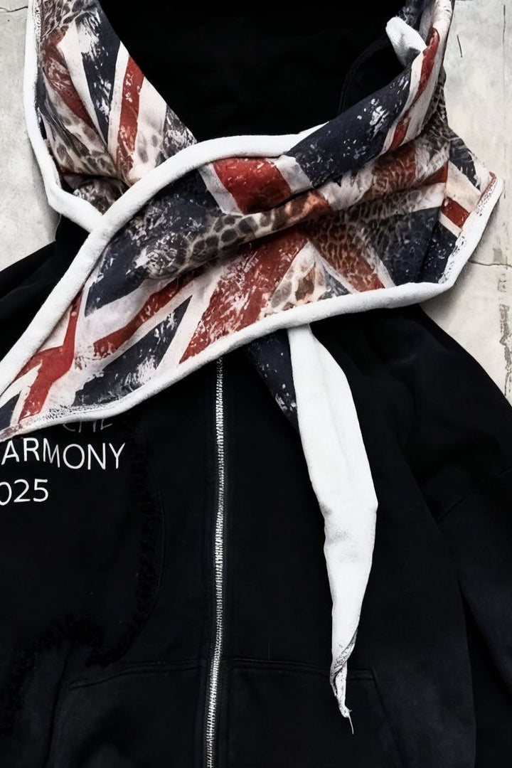 Union Jack Scarf Trim Zip Hoodie Secondary image
