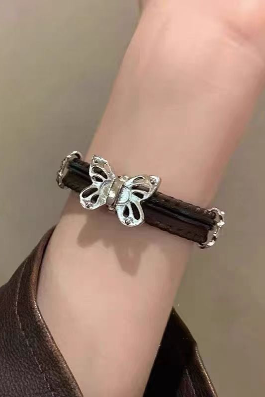 Vintage Gothic Butterfly Silver Bracelet Secondary image