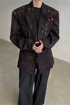 Dark Destroyed Vintage Distressed Blazer Coat