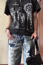 Cross Figure Graphic T Shirt