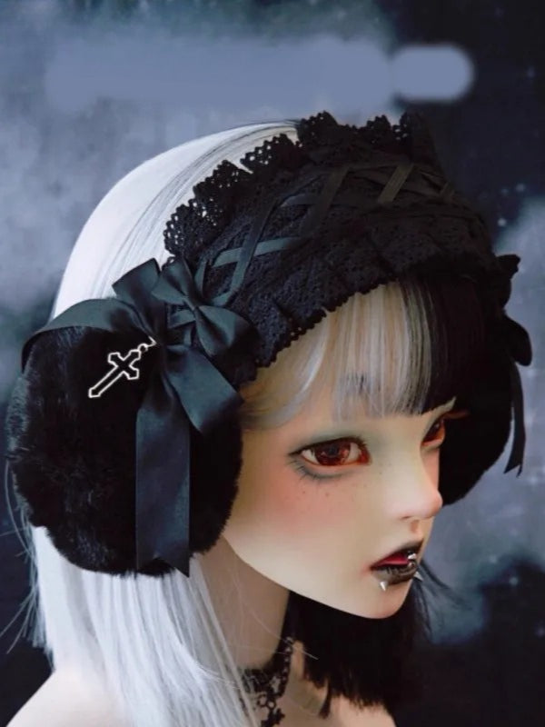 Gothic Dark Lolita Cross Earmuff Main image