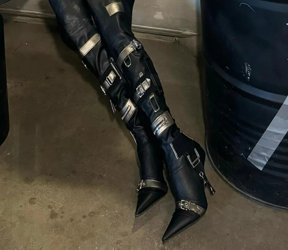 Motorcycle Stiletto High Heel Over Knee Fashion Boot Main image