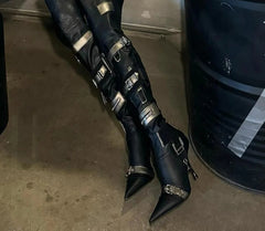 Motorcycle Stiletto High Heel Over Knee Fashion Boot