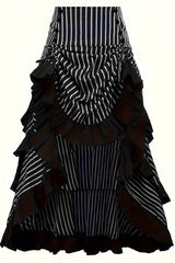 Asymmetric Gothic Ruffled Skirt