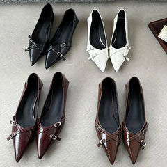 Fashion Metal Pointed Toe Spring Autumn Shallow Flat