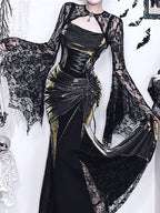 Gothic Lace Batwing Sleeve Coat