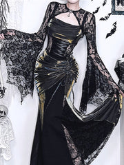 Gothic Lace Batwing Sleeve Coat