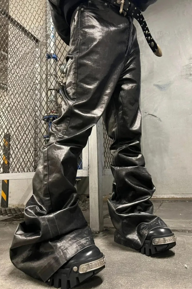 High Street Dark Coated Wide Leg Pants Main image