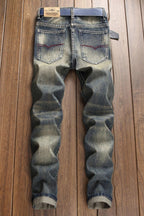 Retro Washed Distressed Denim Pants
