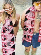 Y2K Grunge Knitting Eyes Graphic Winter Warm Scarf