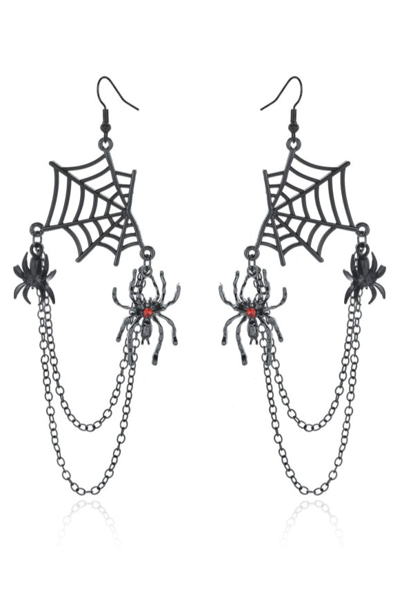 Spider Web Drop Pendant Necklaces