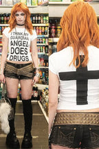 Emo Girl Punk Print Slim Crop Top