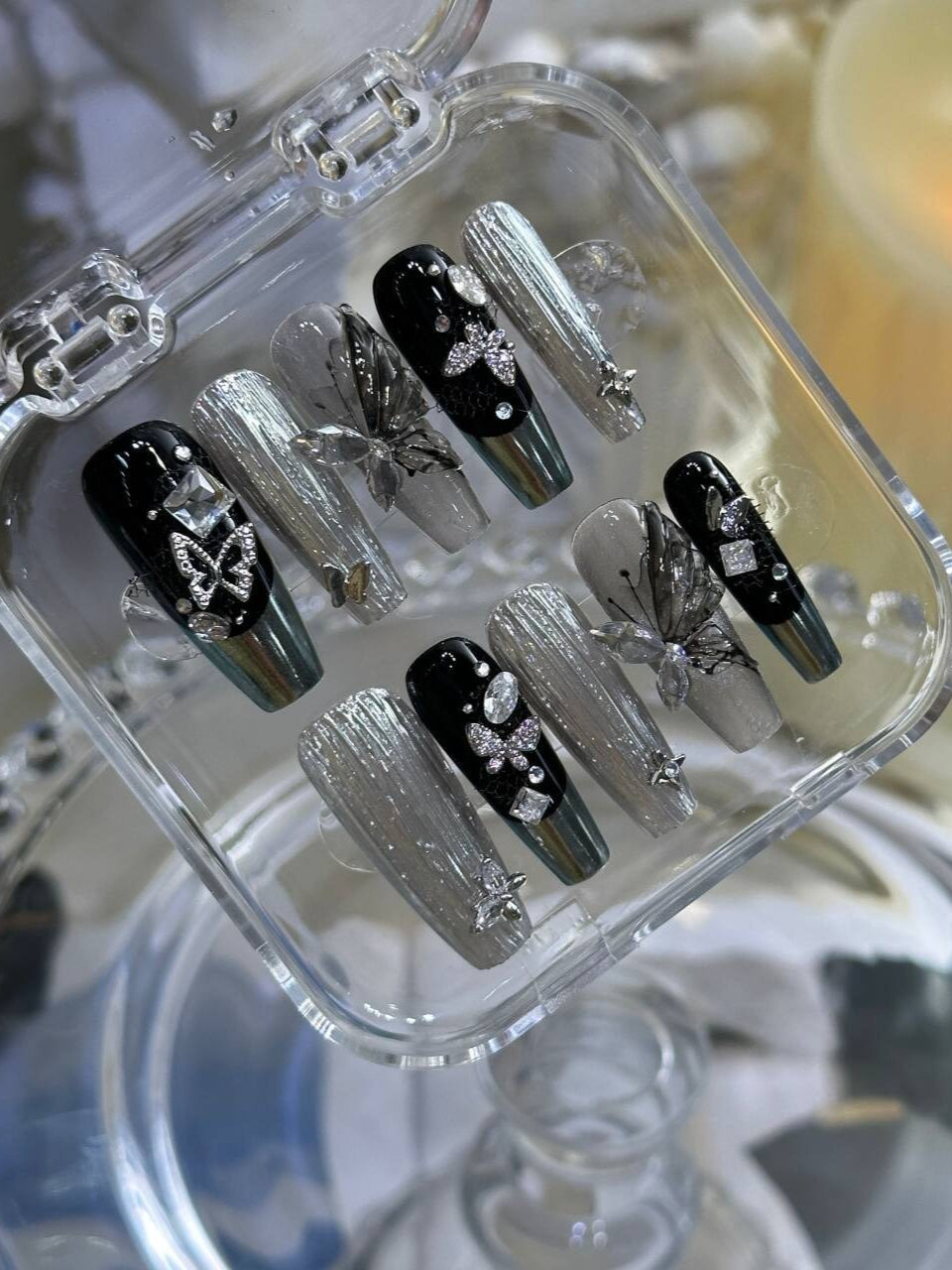 Heavy Metal Butterfly Press On Nails