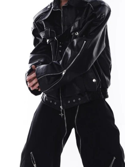 Oversized Faux Leather Jacket