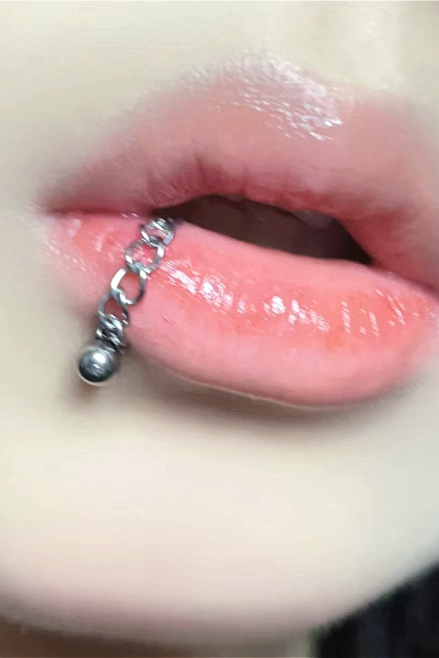 Punk Ball Cone Chain Lip Stud