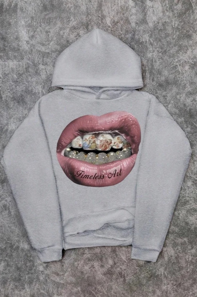 Rhinestone Lips Graphic Hoodie Secondary image