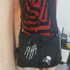 Punk Gothic Large Capacity Trendy Personalized Canvas Shoulder Bag Halloween
