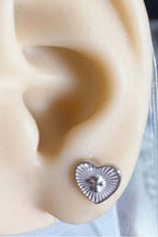 Vintage Enamel Pink Heart Earrings