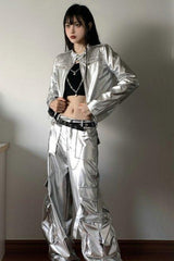 High Waist Cyber Pleated Coat