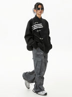 Relaxed Fit Mandarin Collar Jacket