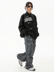 Relaxed Fit Mandarin Collar Jacket