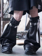 Cyber Y2K Tie Strap Slouchy Mid-Calf Socks