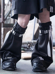 Cyber Y2K Tie Strap Slouchy Mid-Calf Socks