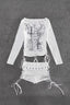 Y2K Graphic Long Sleeve Top And Shorts Set