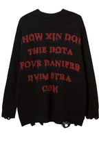 Distressed Graphic Crew Neck Sweaters