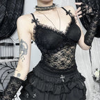 Sheer V-Neck Floral Corset