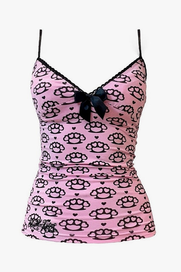 Retro Cute Knuckle Duster Print Cami
