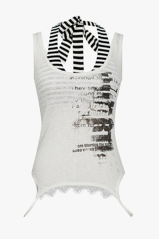 Vintage Irregular Stripe Print Cami Main image